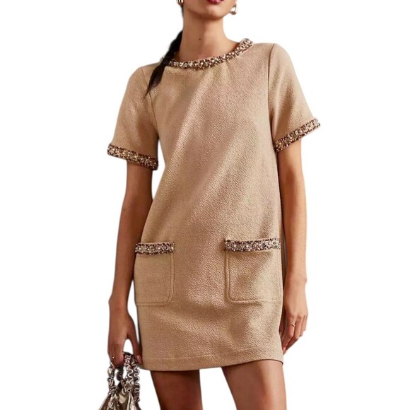 Anthropologie Dresses & Skirts - Maeve by Anthropologie Embellished Shift Mini Dress Size XS